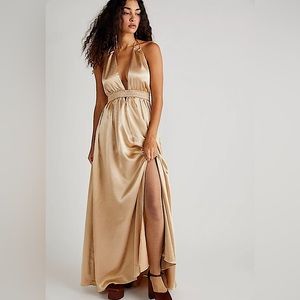 Free People Look Into the Sun Gown, size S, gold